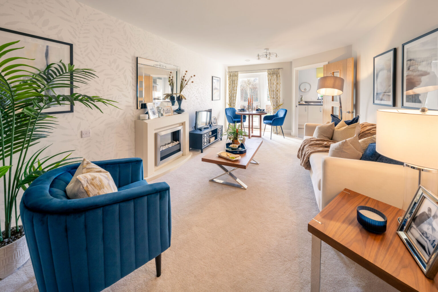 Cozy common living area with modern furnishings