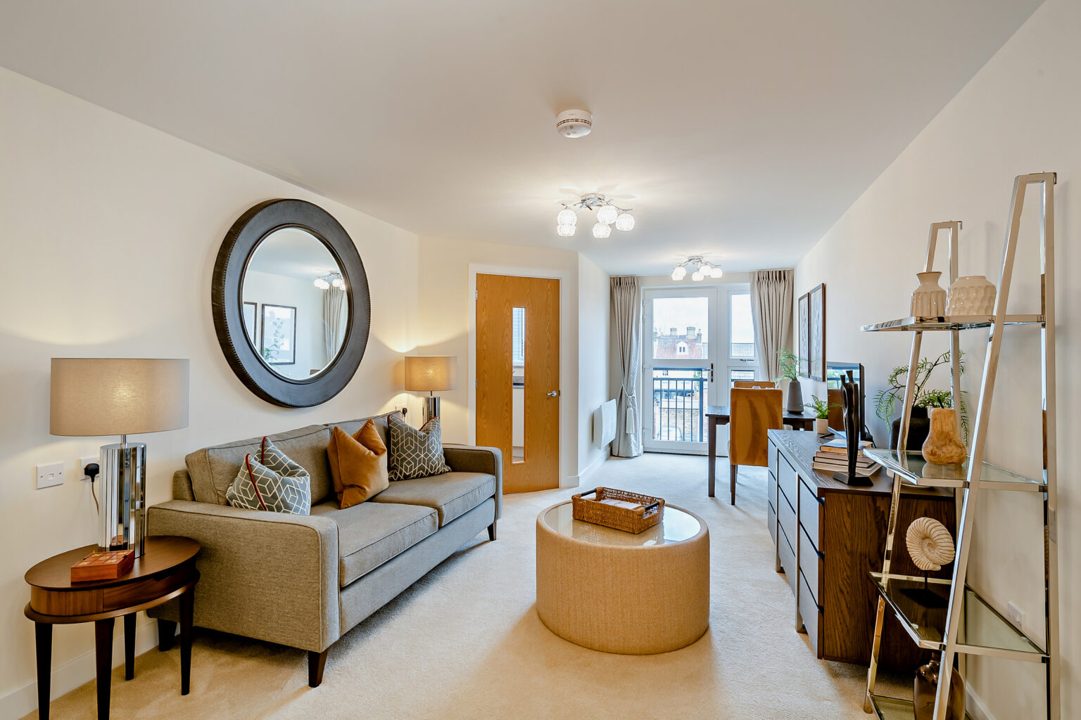 Cozy living room in a retirement facility