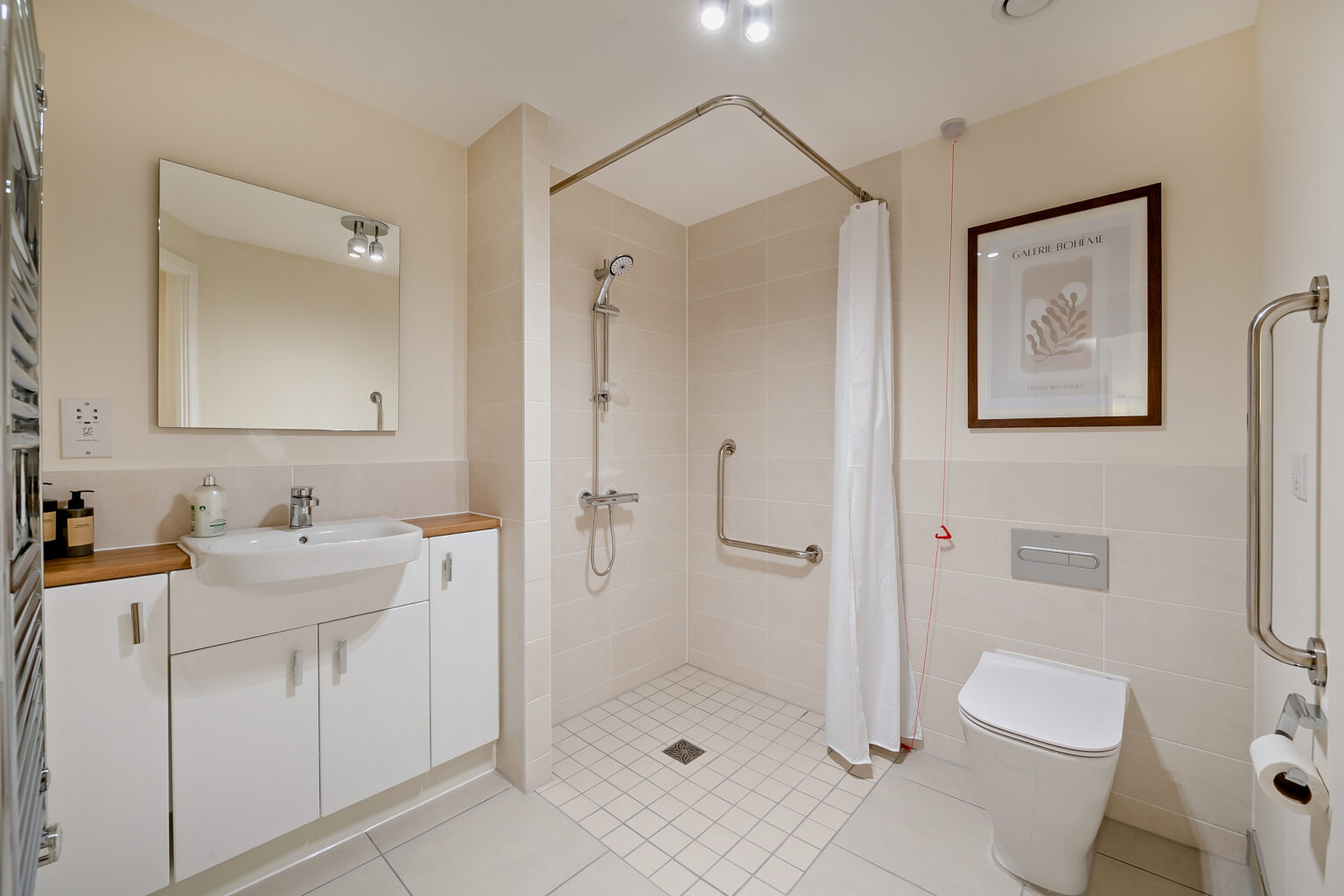 Accessible bathroom with modern fixtures