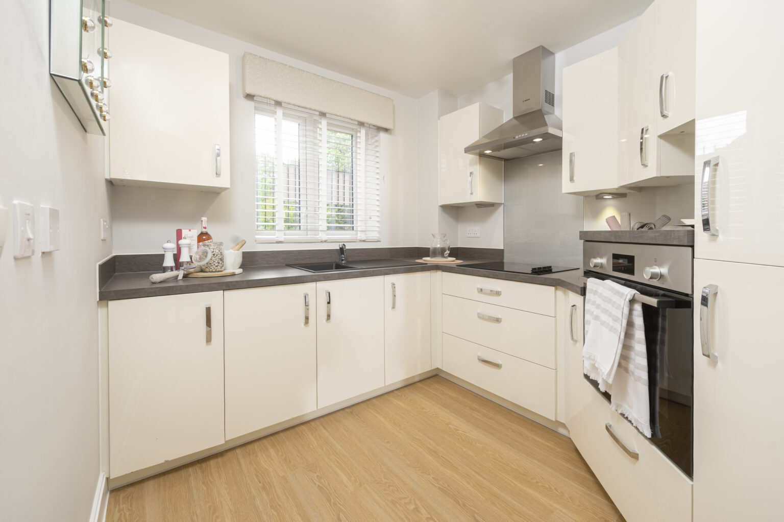 Modern kitchen interior at a retirement facility