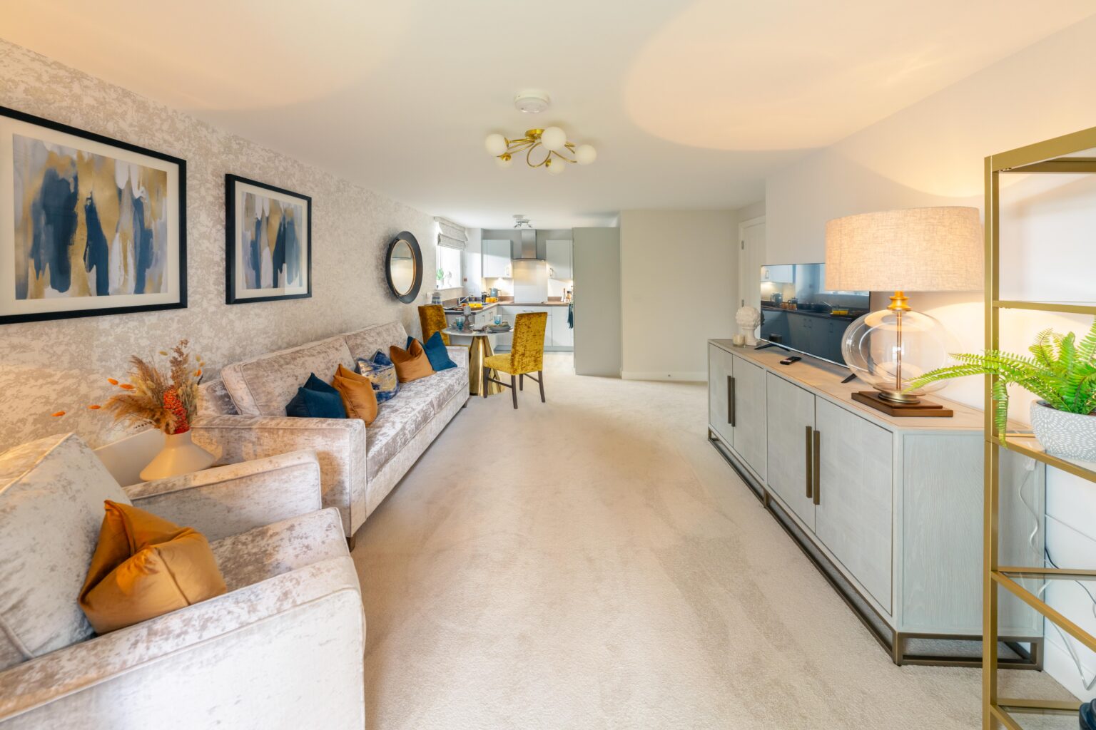 Bright and inviting living room area with modern decor.