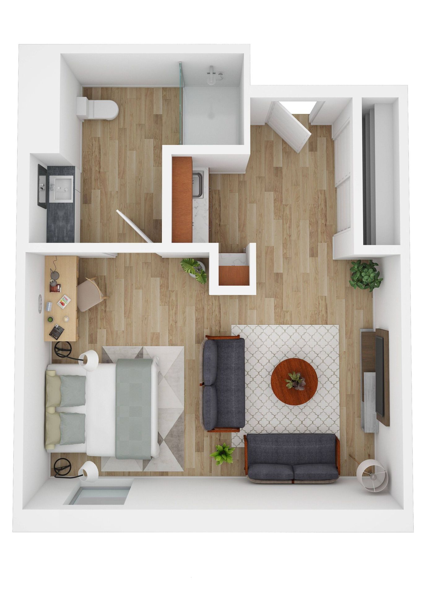 Floor plan of a private resident room