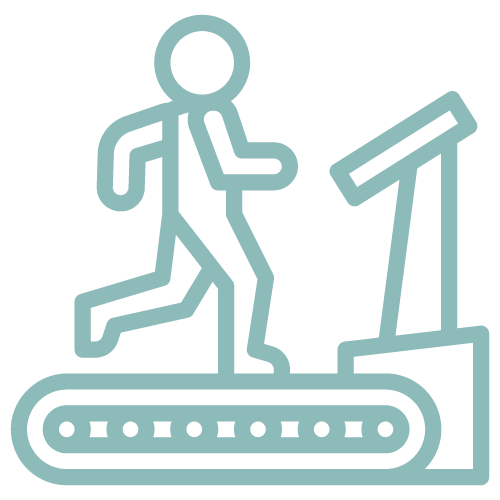 Generic icon of a person running on a treadmill