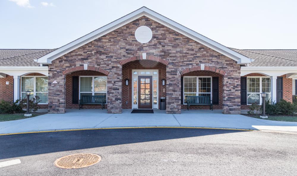 Front entrance of an assisted living facility