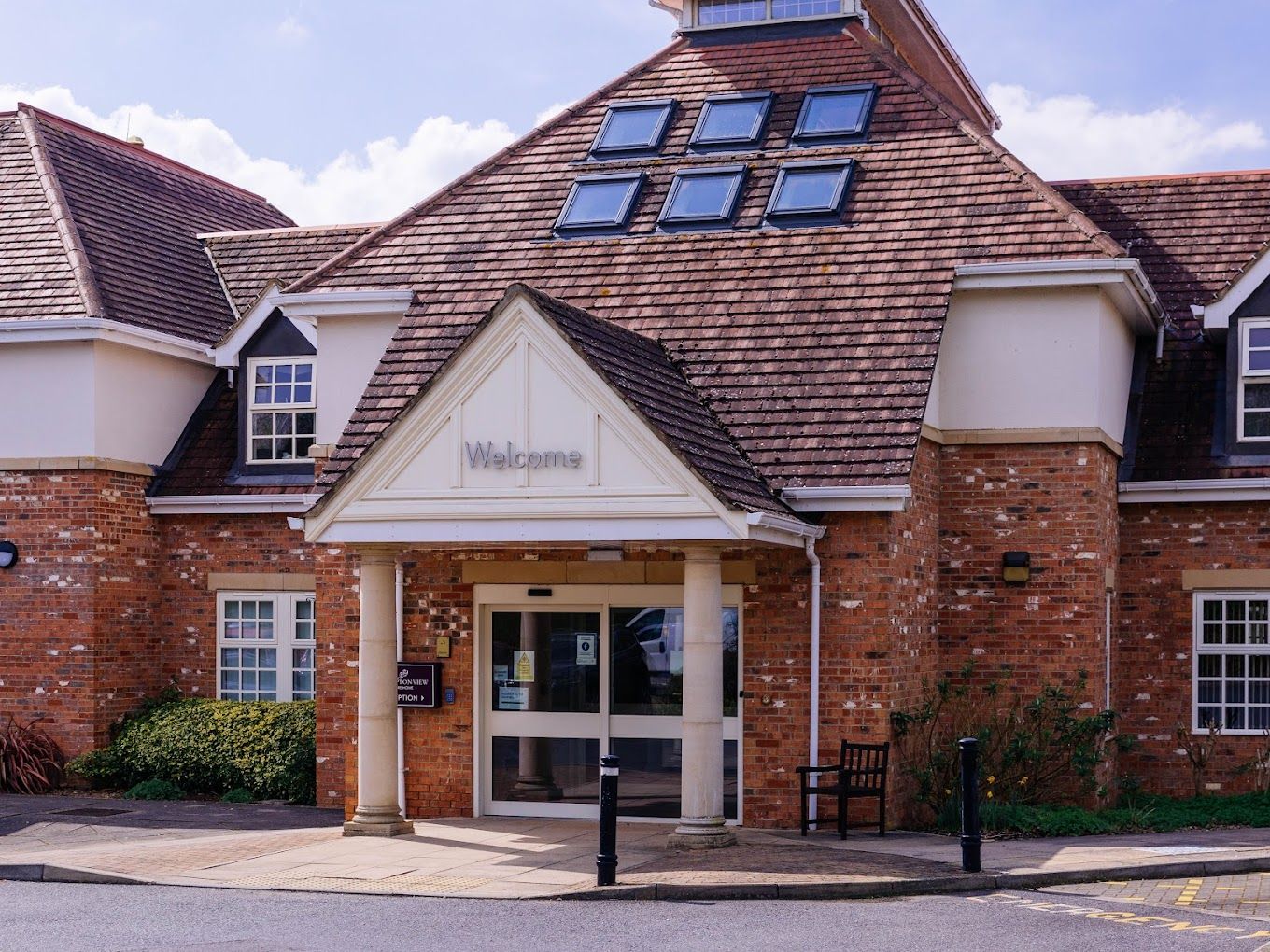 Exterior view of Brampton View Care Home's entrance
