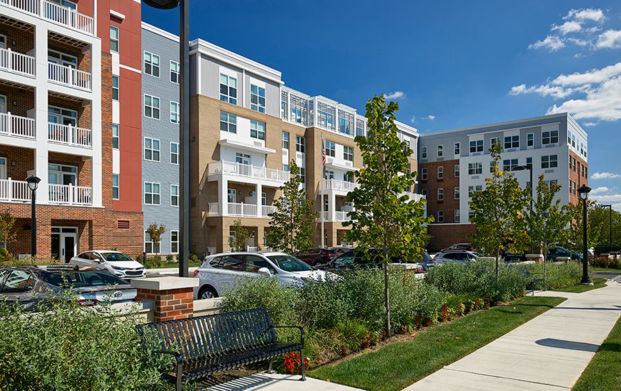 Exterior view of the Brightview Devon facility with landscaping