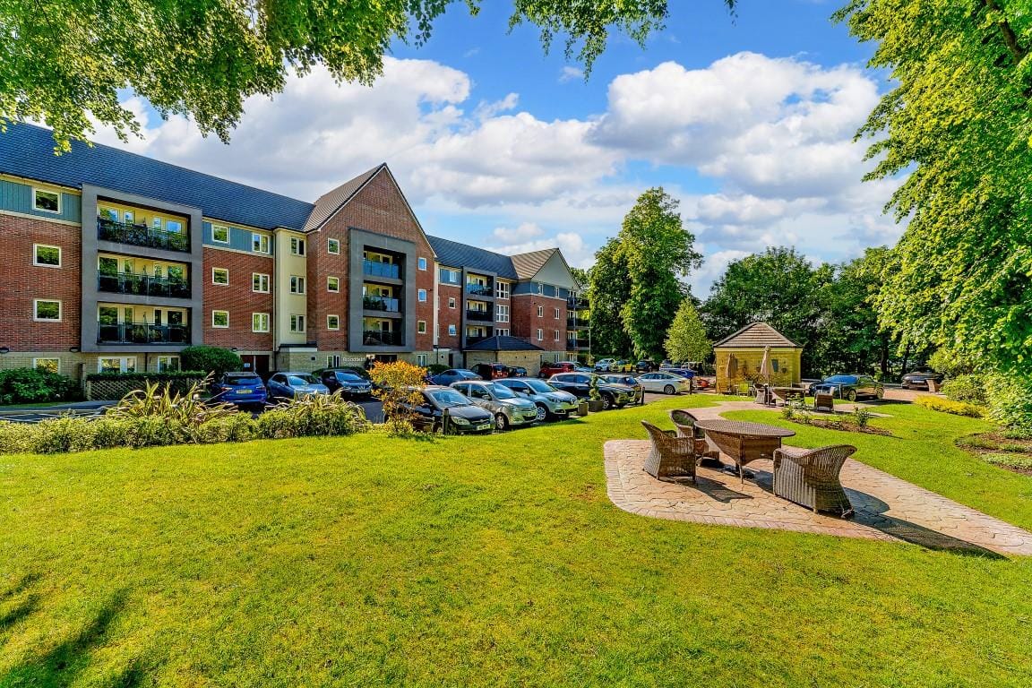 Exterior view of Broadfield Court with landscaped gardens