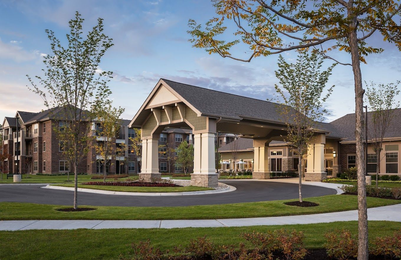 Exterior view of Cedarbrook of Northville entrance area