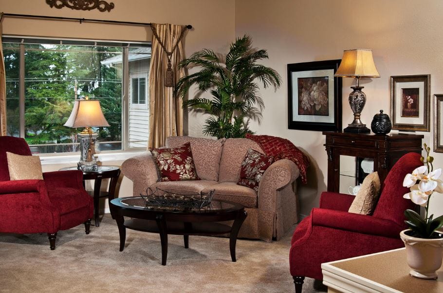 Welcoming common area with cozy seating and decor