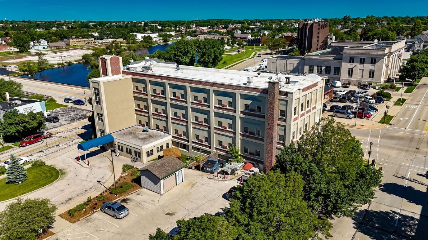 Aerial view of Golden Harbor facility with surrounding areas