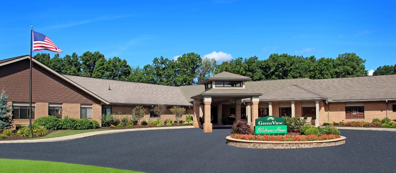Exterior view of GreenView Senior Assisted Living facility