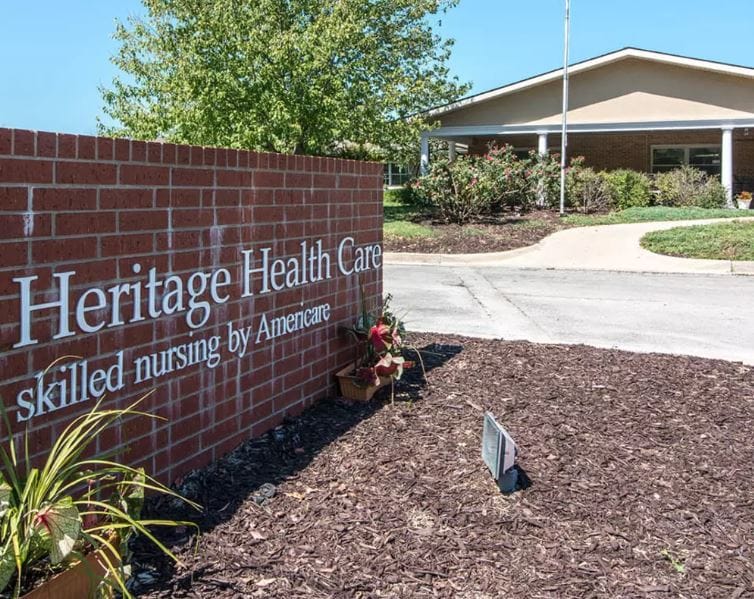 Exterior sign of Heritage Health Care facility