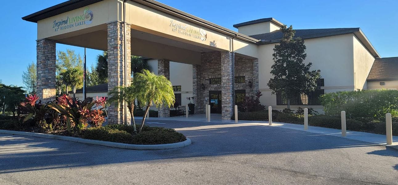 Exterior view of Inspired Living at Hidden Lakes facility