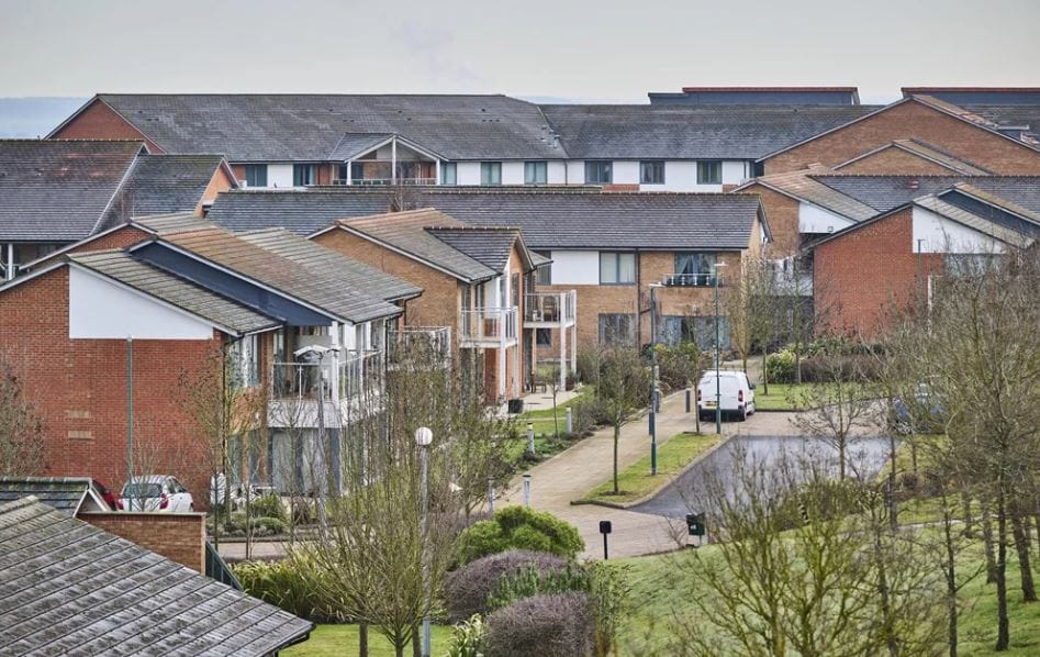 A view of the Lark Hill Retirement Village buildings and outdoor space