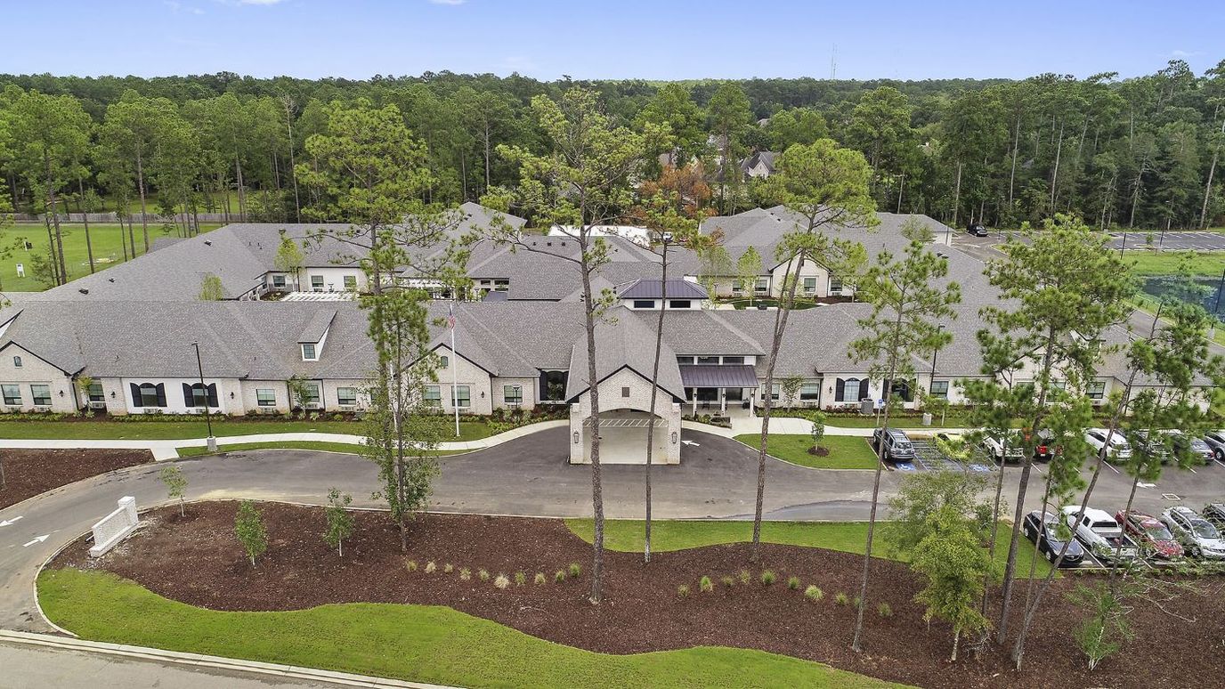 Aerial view of Sage Lake Senior Living facility