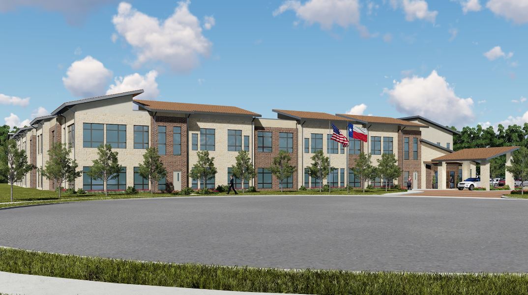 Exterior view of SoCo Village assisted living facility