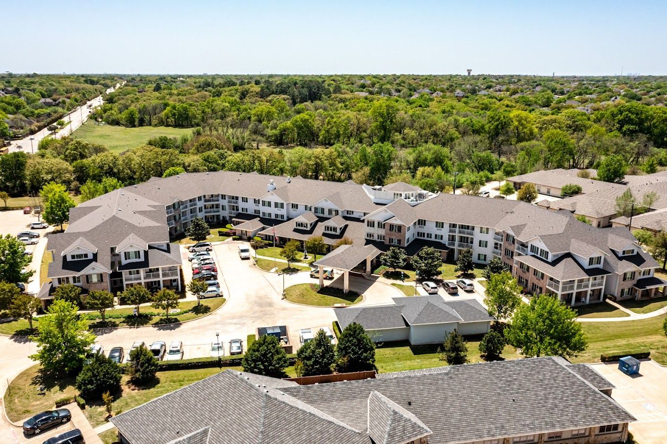 Aerial view of the Solstice Senior Living facility in Grapevine
