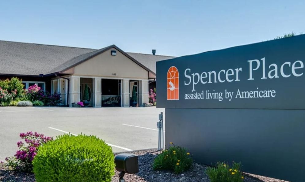 Exterior view of Spencer Place assisted living facility