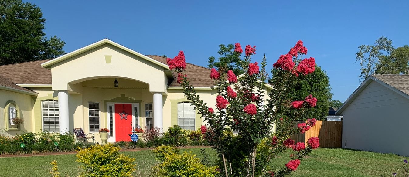 Exterior view of a residential assisted living facility