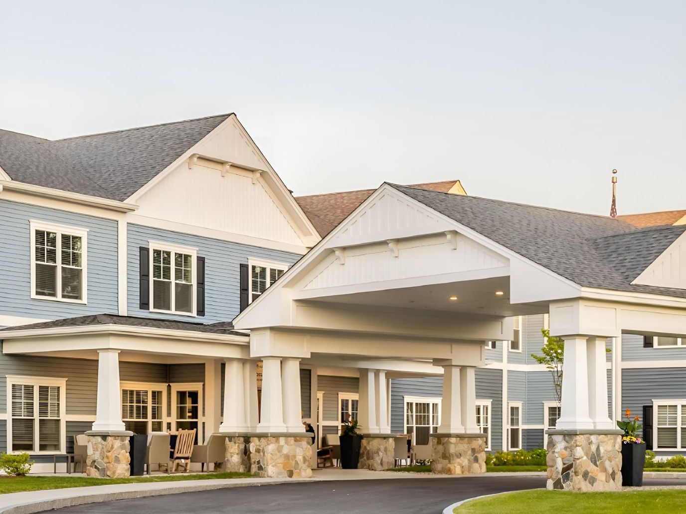 Exterior view of a nursing home entrance