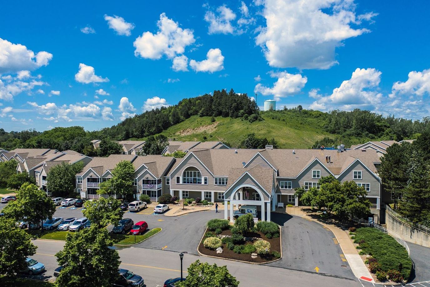 Aerial view of The Nottingham senior living facility