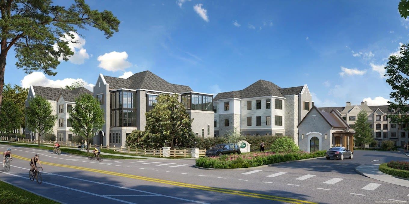 Exterior view of a senior living facility