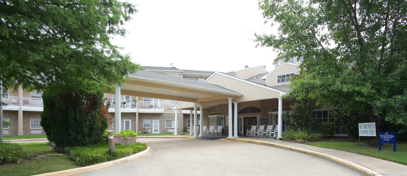 Entrance view of The Waterford at Mesquite facility