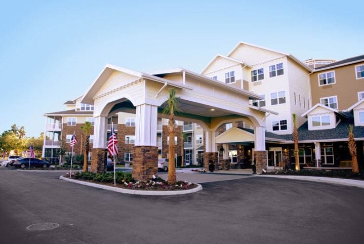 Exterior view of Cypress Springs assisted living facility
