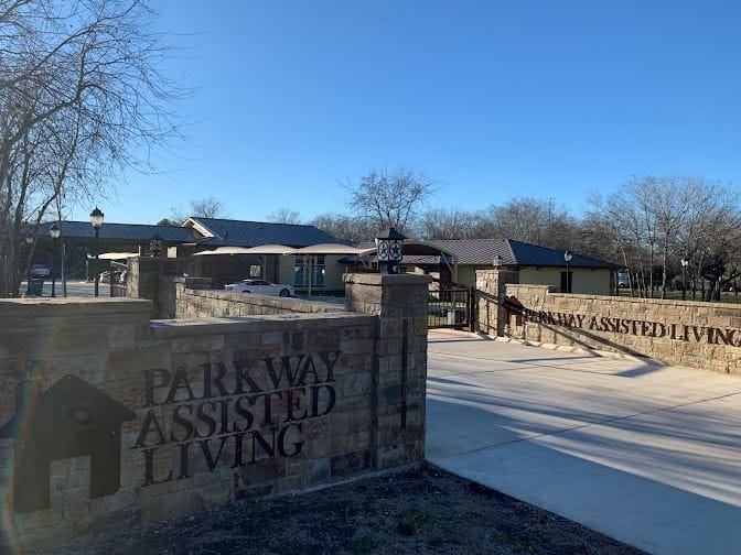 Entrance sign of Parkway Assisted Living facility