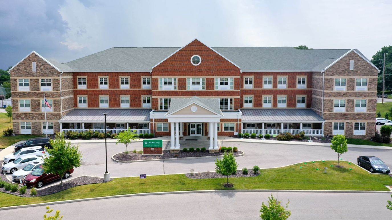 Aerial view of Cedarhurst of St. Charles building exterior
