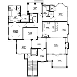 Architectural floor plan of a residence