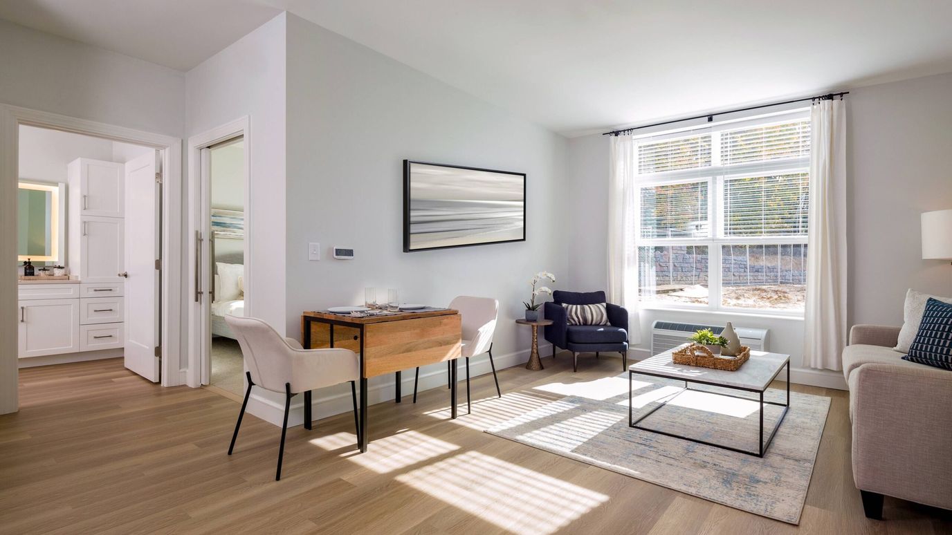 Bright interior living space with natural light