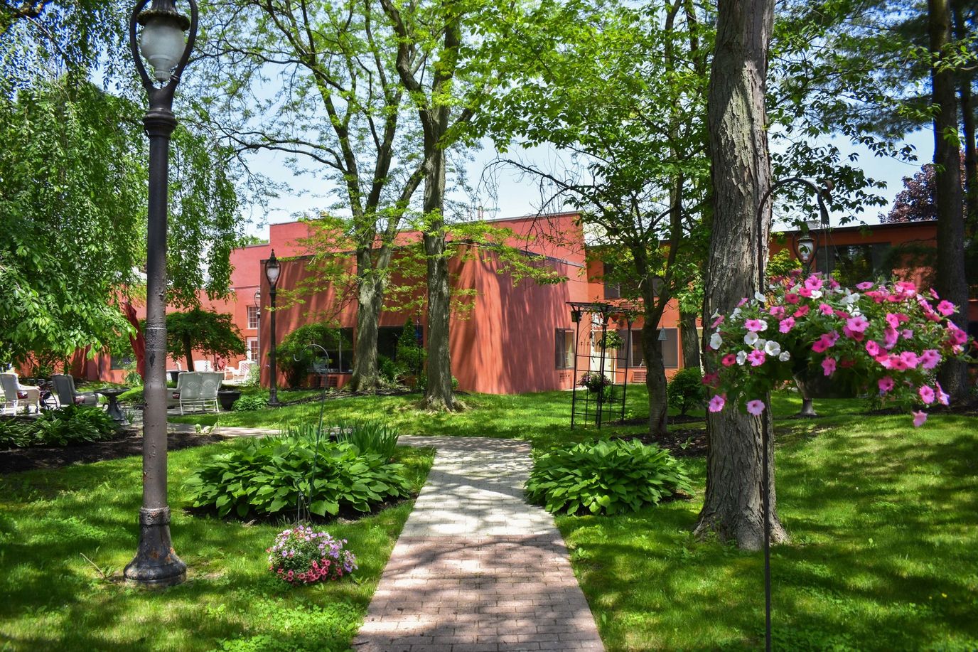 Pathway through a garden at the facility
