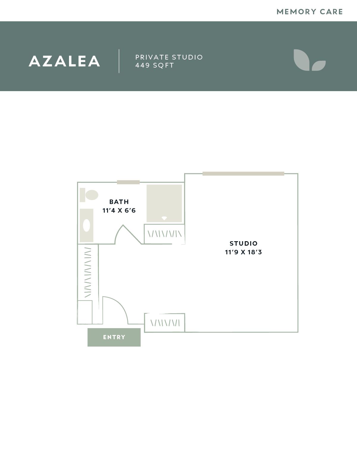 Floor plan of a private studio unit