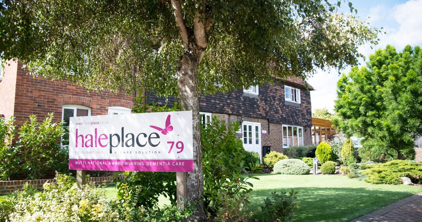 Exterior view of Hale Place Care Solutions building with garden