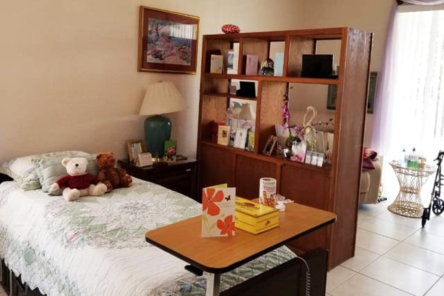Cozy interior of a resident's room with personal items