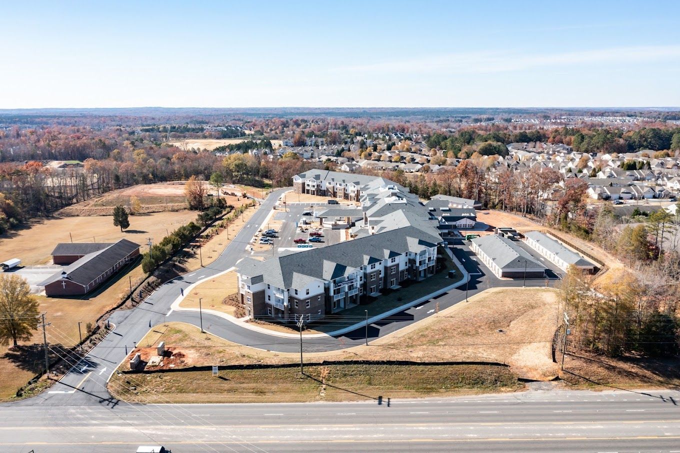Aerial view of the Greenway Square Retirement Community