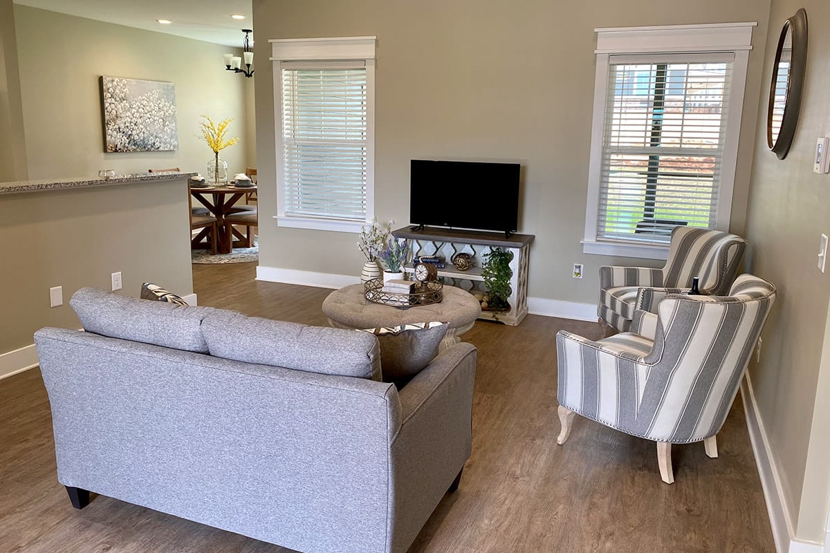 Bright common area with comfortable seating