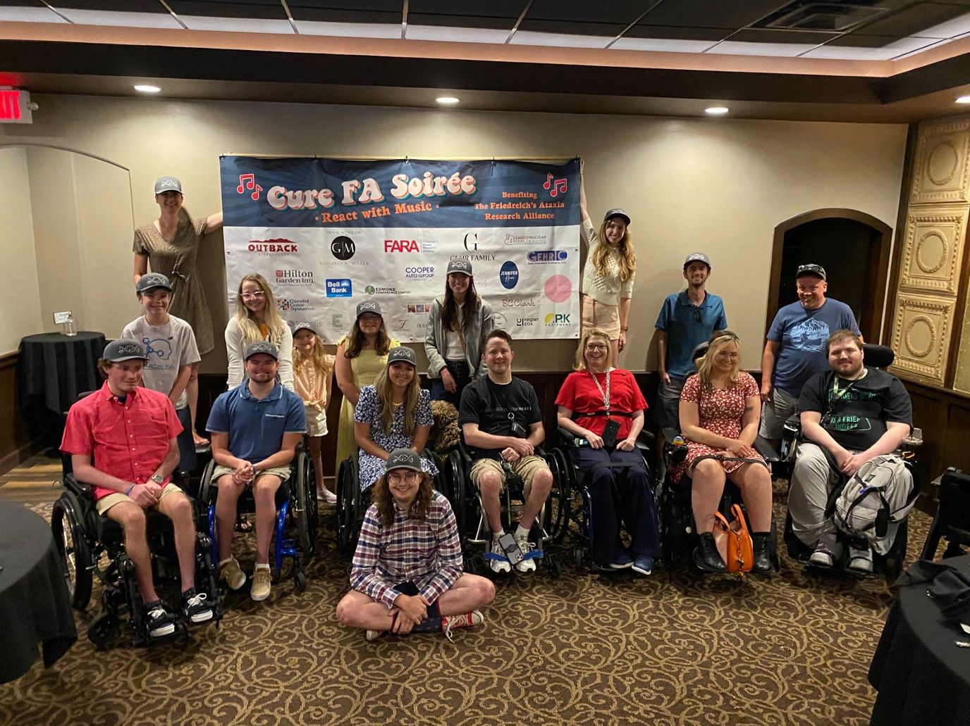 Group of residents at a fundraising event in a common area