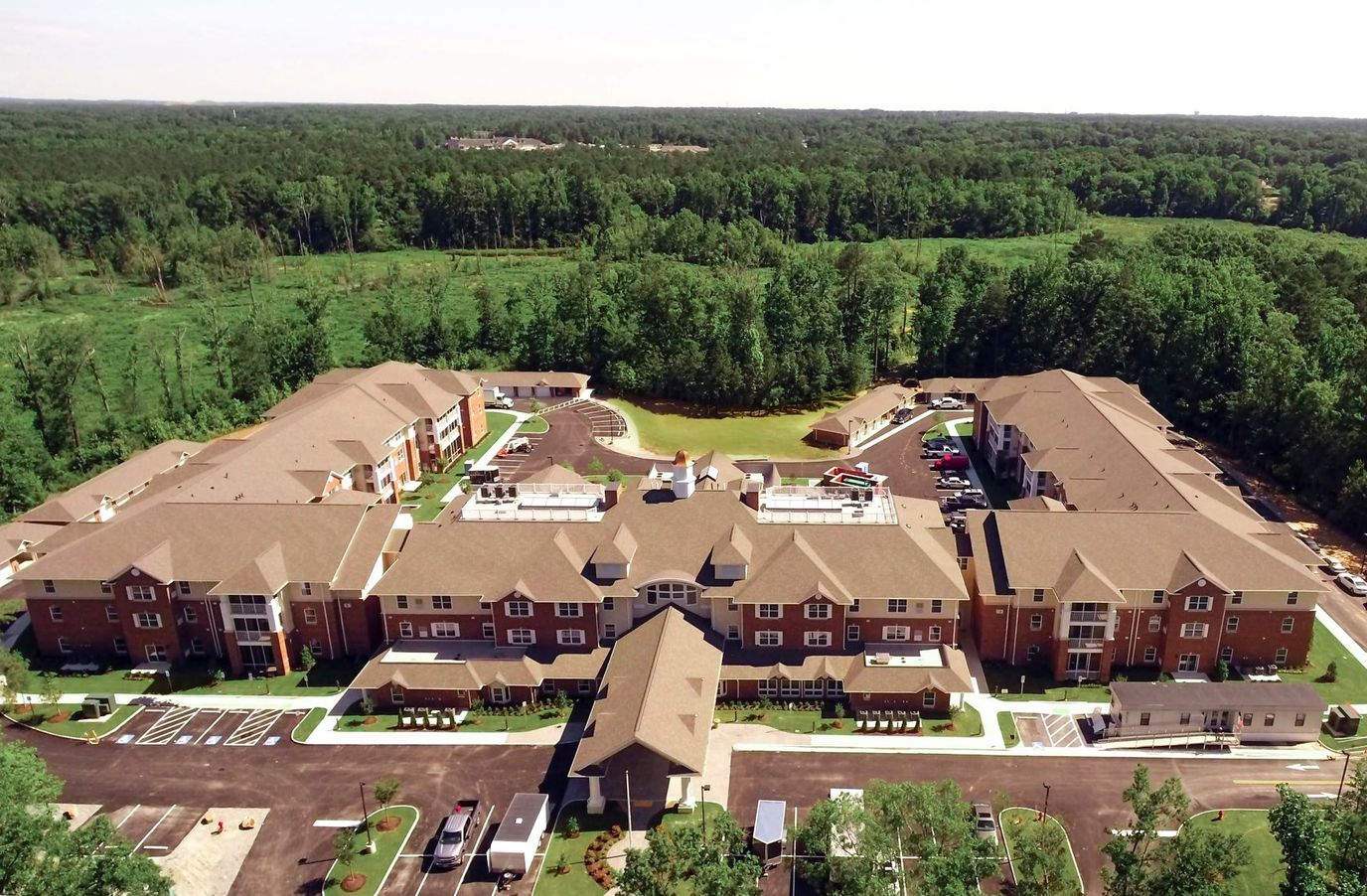 Aerial view of Tuckahoe Pines Retirement Community layout