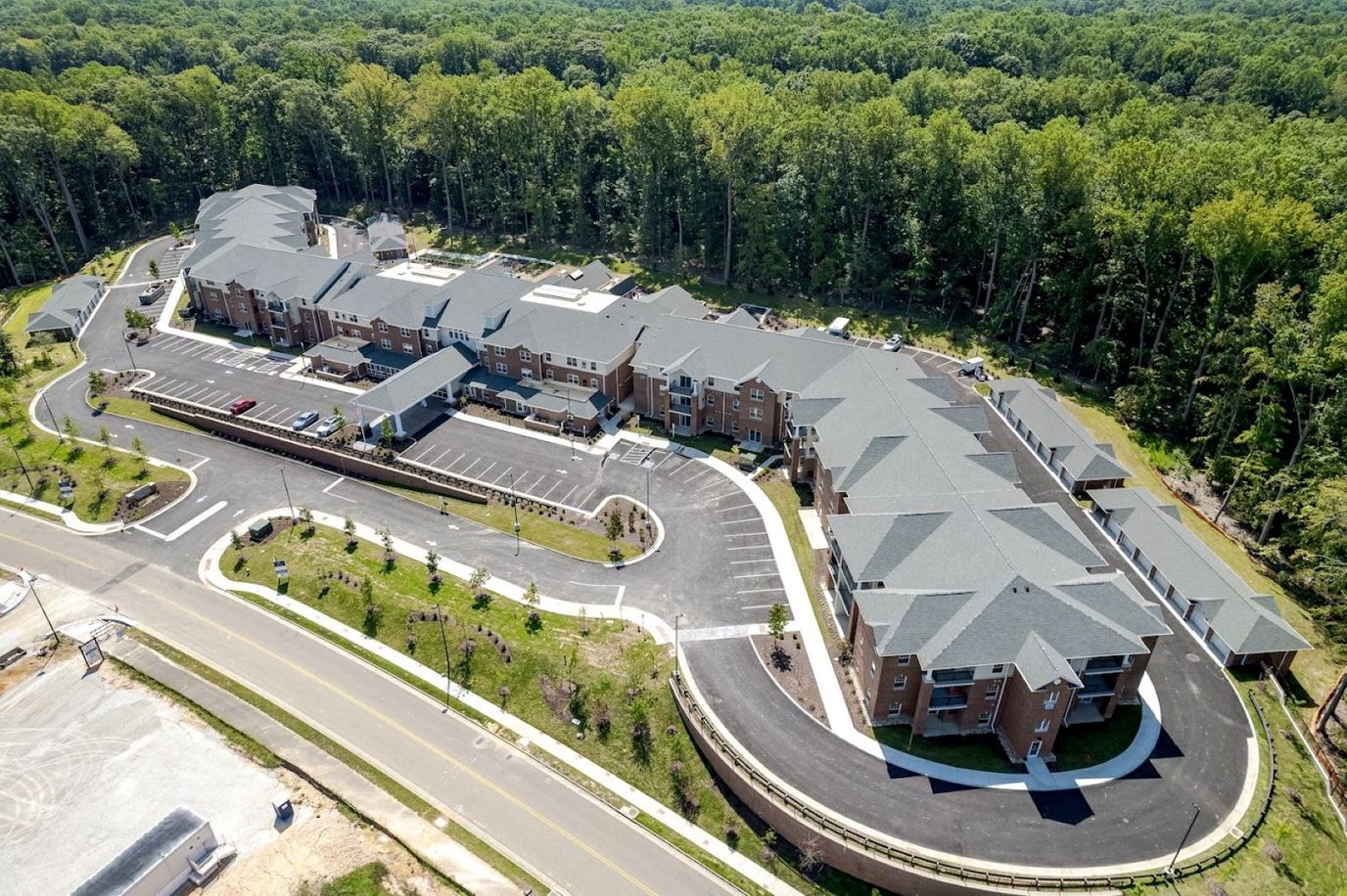 Aerial view of Virginia Greens Retirement Community