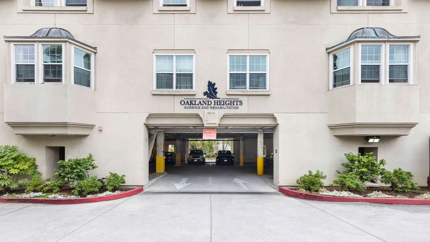 Building entrance of Oakland Heights Nursing and Rehabilitation