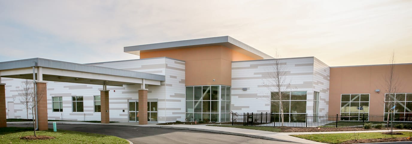Exterior view of Bloomington Rehabilitation and Health Care building