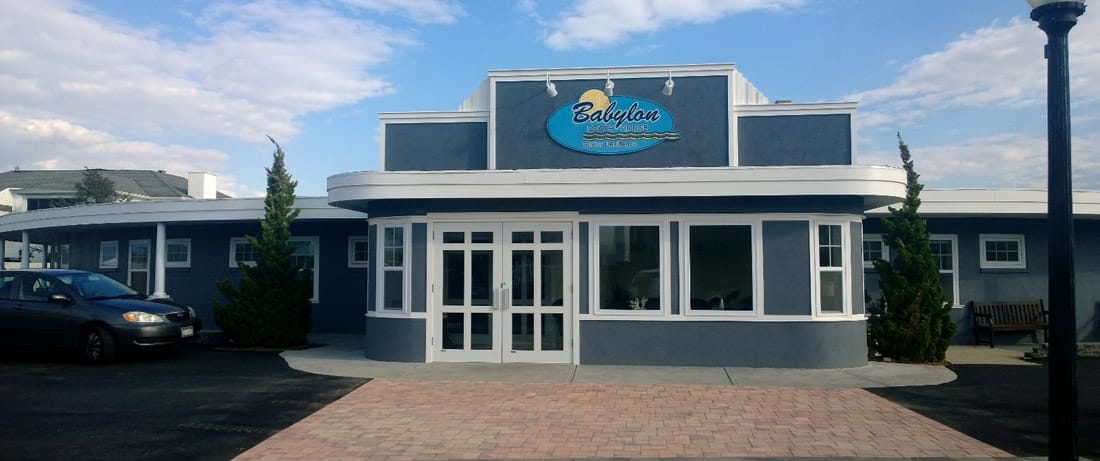 Front entrance of Babylon Beach House facility