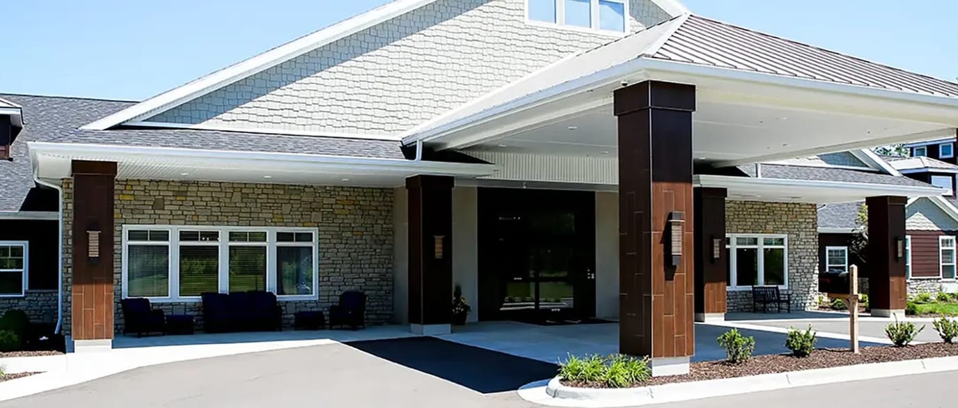 Entrance of Cranberry Park facility with modern architecture