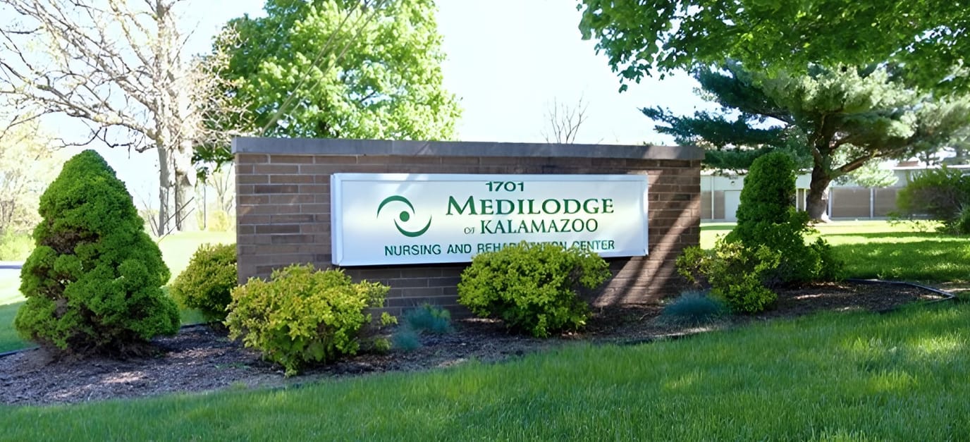 Exterior sign of Medilodge of Kalamazoo facility