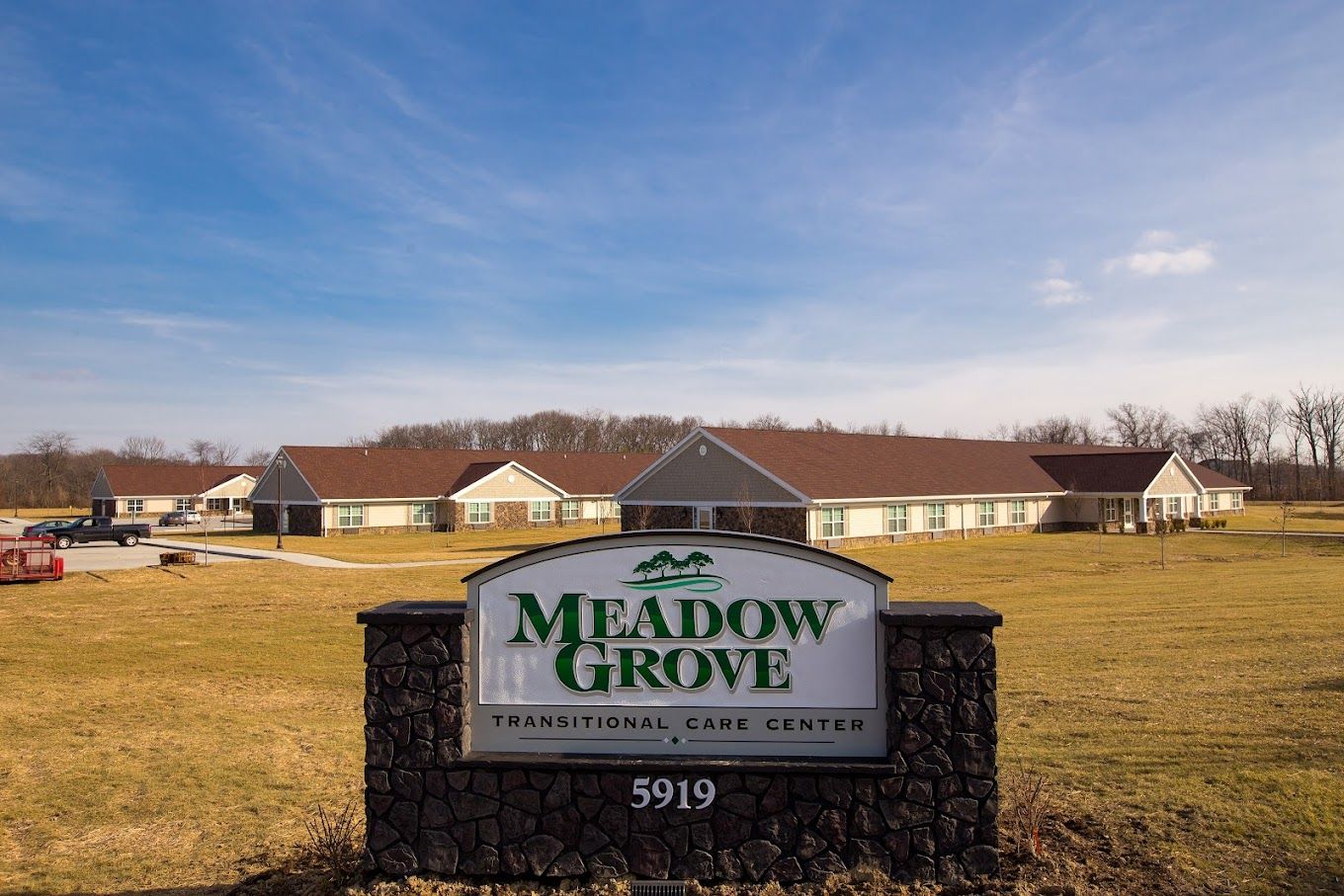 View of Meadow Grove Transitional Care Center's exterior