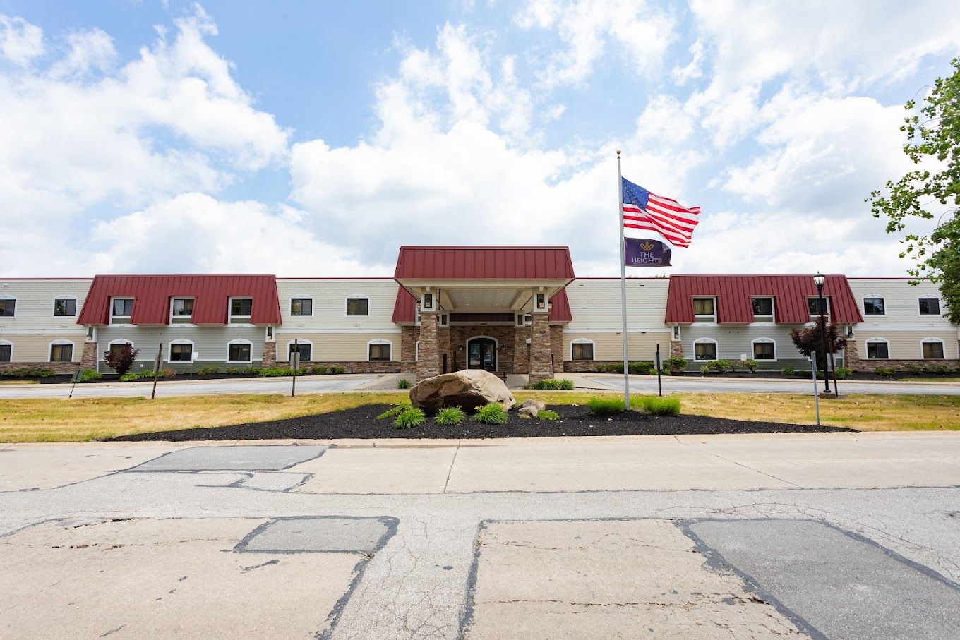Exterior view of The Heights Rehabilitation and Healthcare Center