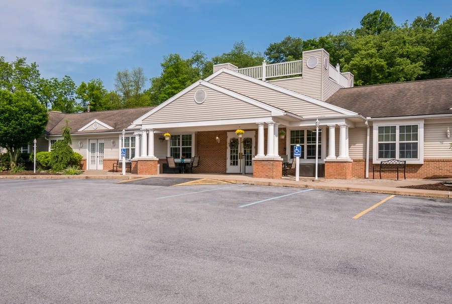 Exterior view of the Celebration Villa facility entrance