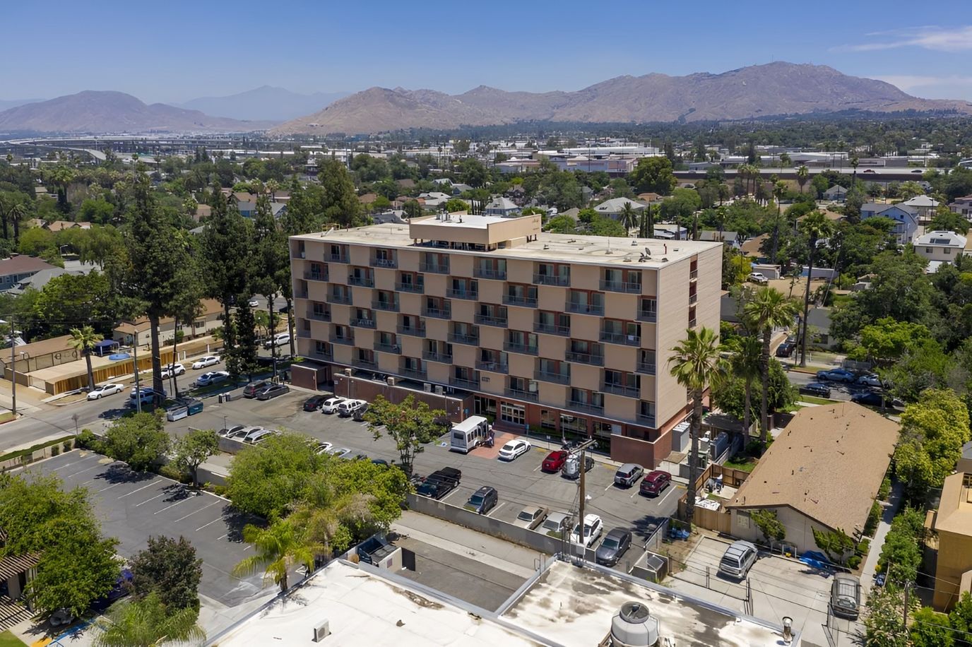 Aerial view of The Grove Care and Wellness building